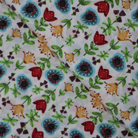 Bavlnená látka lúka tulipánov