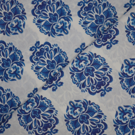 Bavlnená látka modrý vzor