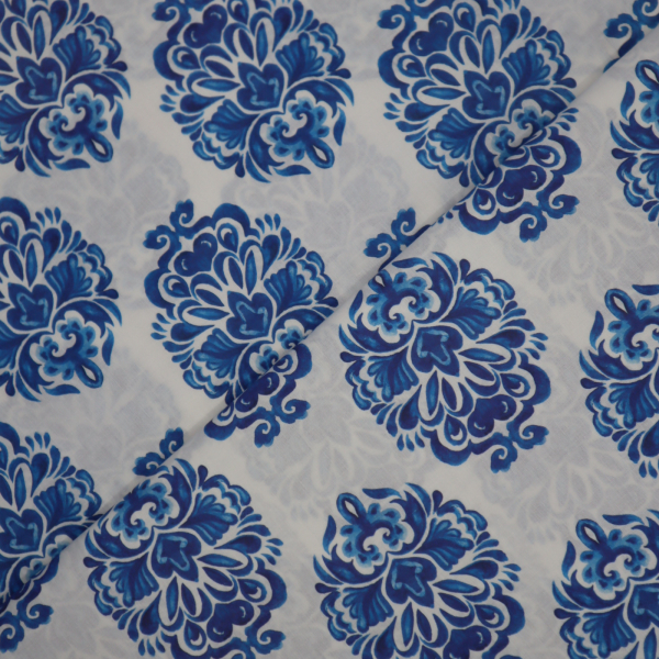 Bavlnená látka modrý vzor