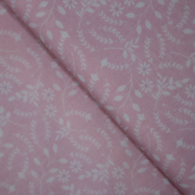 Bavlnená látka kvietky na ružovej