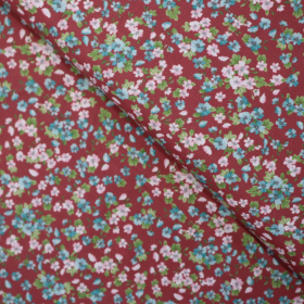 Bavlnená látka kvety na hnedej