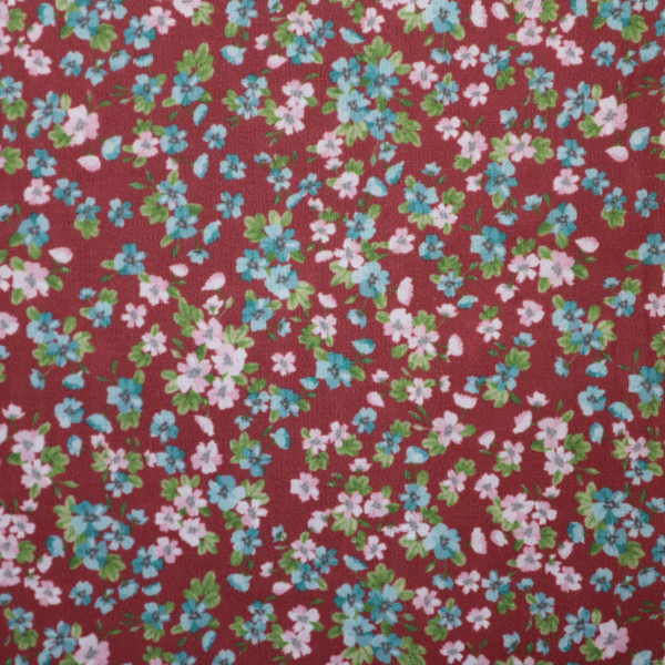 Bavlnená látka kvety na hnedej