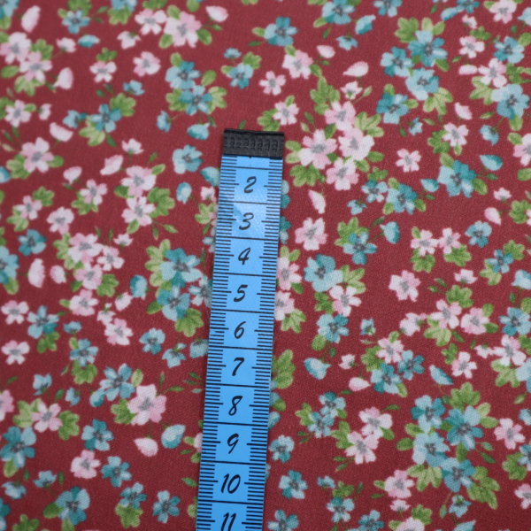 Bavlnená látka kvety na hnedej