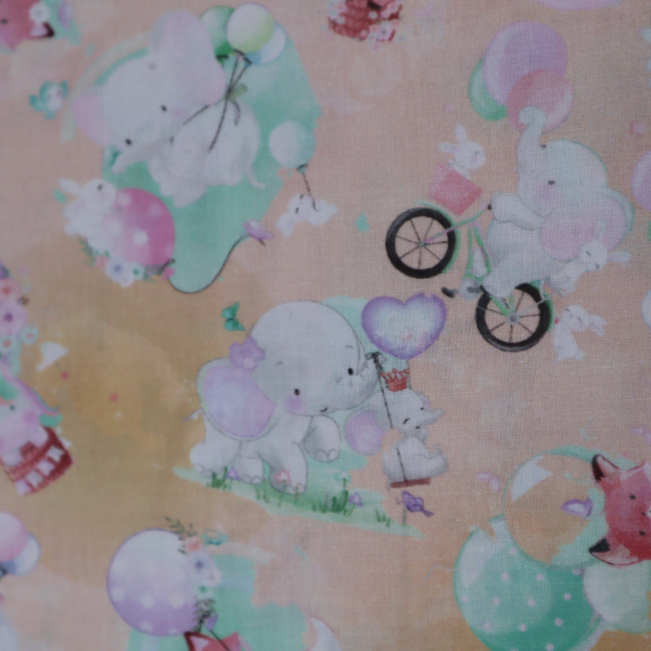 Bavlnená látka zvieratká s balónikmi