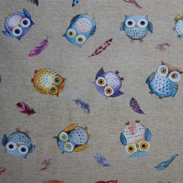Dekoračná látka Loneta sovička