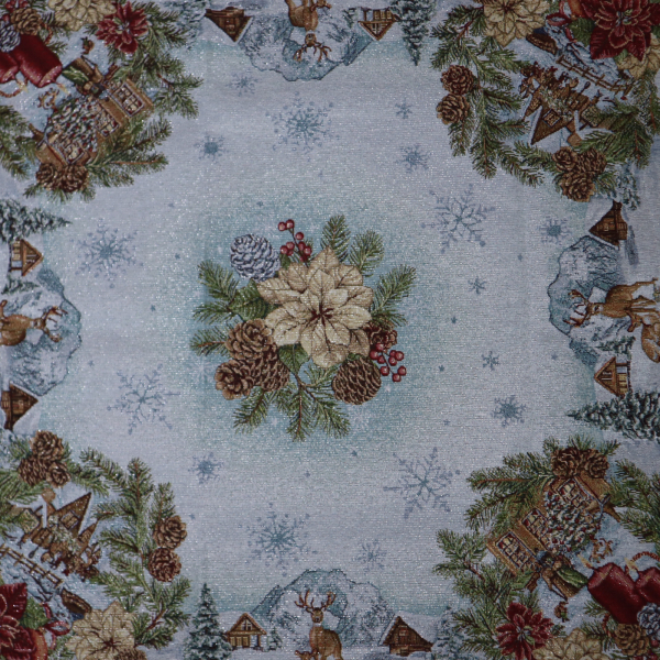 Gobelín panel s lurexom - obrus + štóla krajinka 100x100 + 40x100