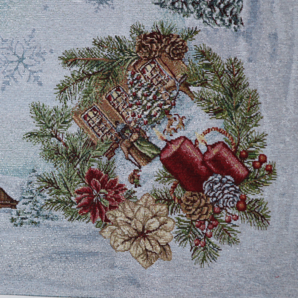 Gobelín panel s lurexom - obrus + štóla krajinka 100x100 + 40x100