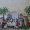 Gobelín panel s lurexom - vianočný obrus betlehem 160x300cm
