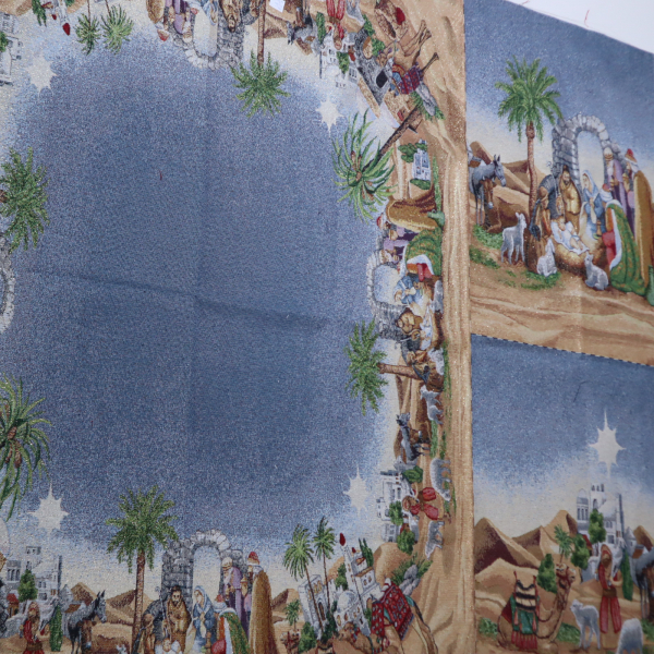 Gobelín panel s lurexom - obrus nočný betlehem 90x130cm + 2x vankúš 45x65cm