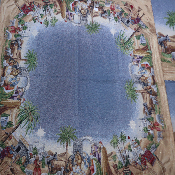 Gobelín panel s lurexom - obrus nočný betlehem 90x130cm + 2x vankúš 45x65cm