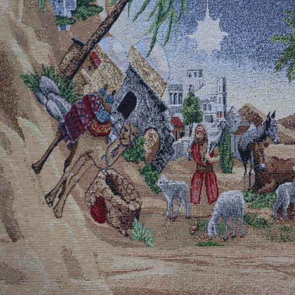 Gobelín panel s lurexom - obrus nočný betlehem 90x130cm + 2x vankúš 45x65cm