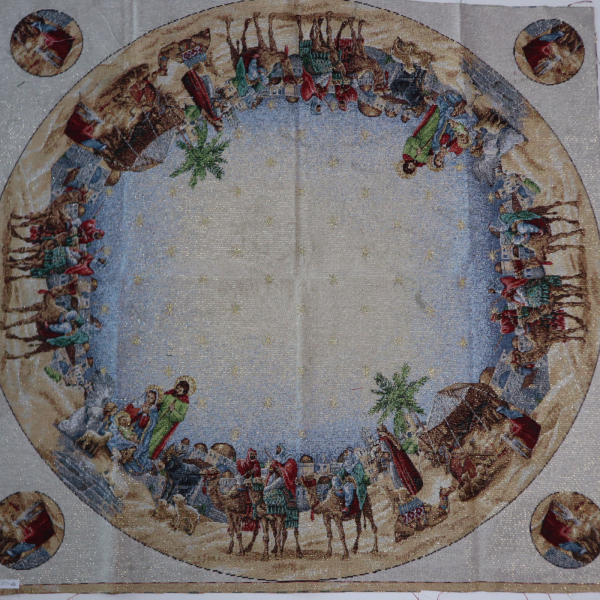 Gobelín panel - vianočný obrus 3 králi Ø80cm