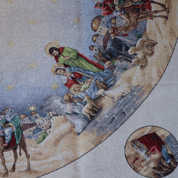 Gobelín panel s lurexom - kruhový obrus 3 králiØ155cm