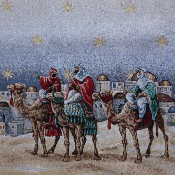 Gobelín panel s lurexom - obrus 3 Králi 100x100