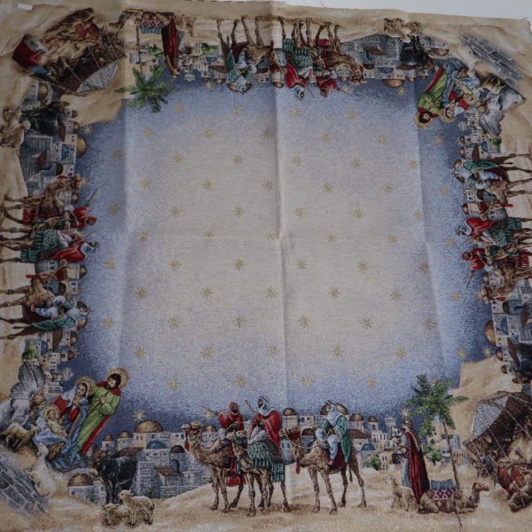 Gobelín panel s lurexom - obrus 3 Králi 100x100