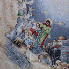 Gobelín panel s lurexom - obrus + štóla 3 králi 135x220cm + 20x220cm