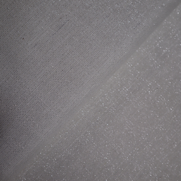 Dekoračná látka s lurexom smotanová so striebornou