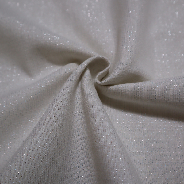 Dekoračná látka s lurexom smotanová so striebornou