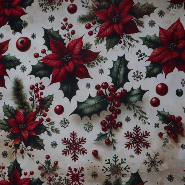 Satén lux - vianočná ruža