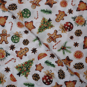 Vianočná bavlnená látka 160cm perníček