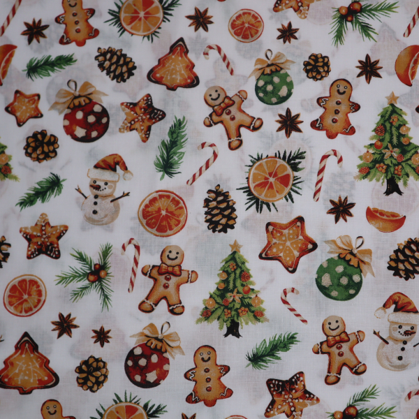Vianočná bavlnená látka 160cm perníček