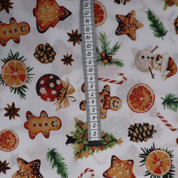 Vianočná bavlnená látka 160cm perníček