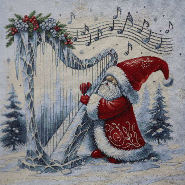 Gobelín panel - Mikuláš a harfa 53x53cm