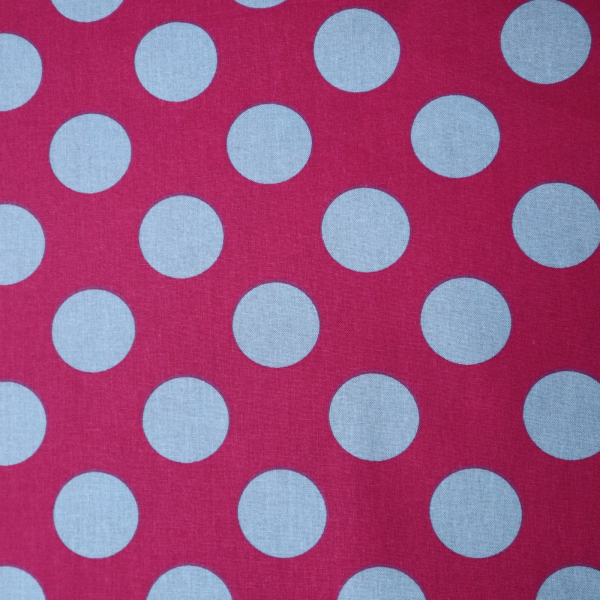 Bavlnená látka bodky sivá na malinovej