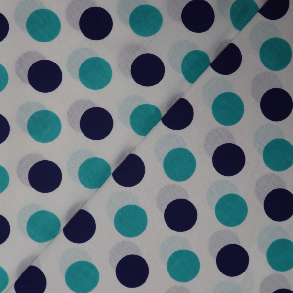 Bavlnená látka bodky modromodré