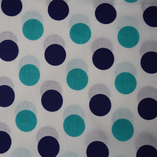 Bavlnená látka bodky modromodré