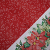 Vianočná dekoračná látka s bordúrou vianočná ruža