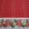 Vianočná dekoračná látka s bordúrou vianočná ruža