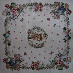 Veľkonočný gobelín panel - obrus a štóla králičky 100x140cm