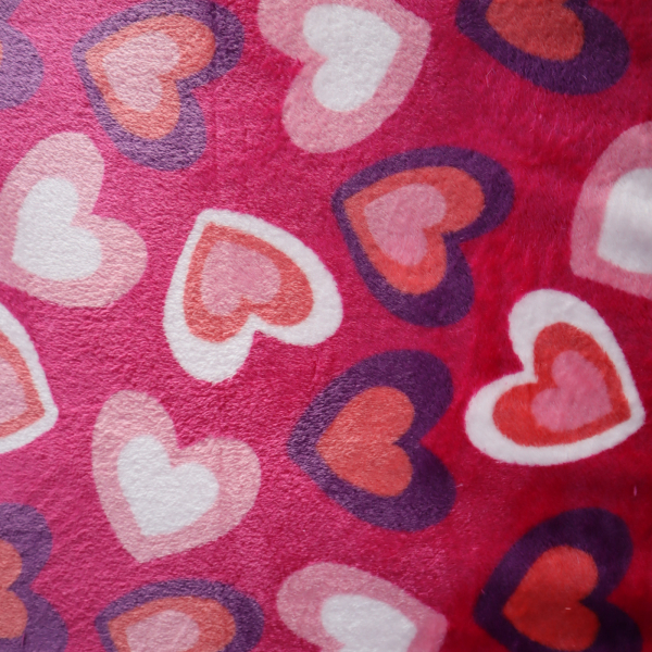 Cuddle fleece multi hearts fuchsia