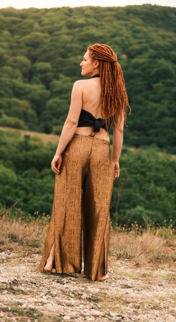 Hodvábne zavinovacie nohavice