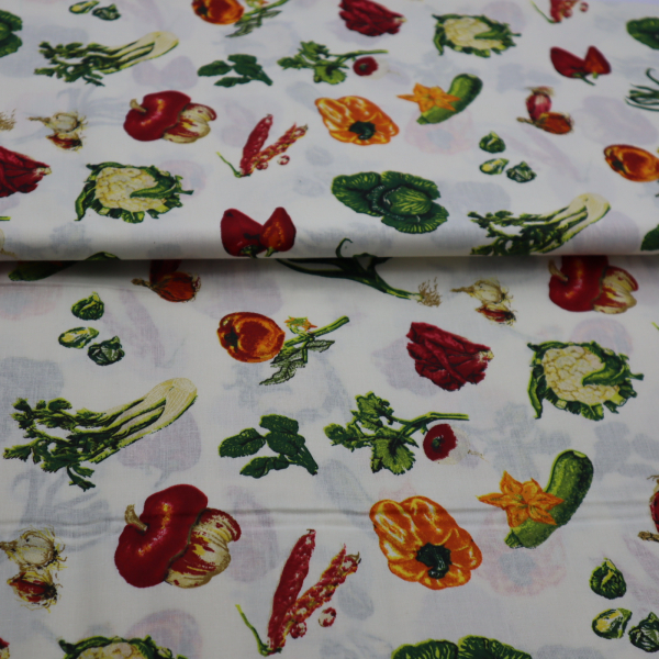 Bavlnená látka Zelenina 140cm